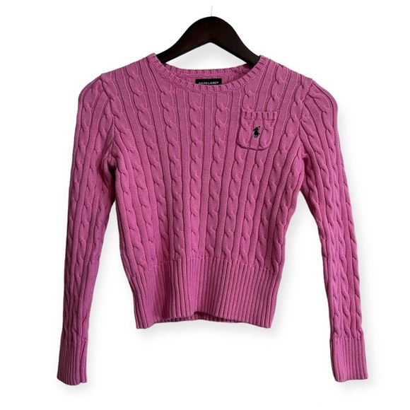 Ralph Lauren Other - Ralph Lauren Girls Cable Knit Sweater in Pink - Size L (12/14)
